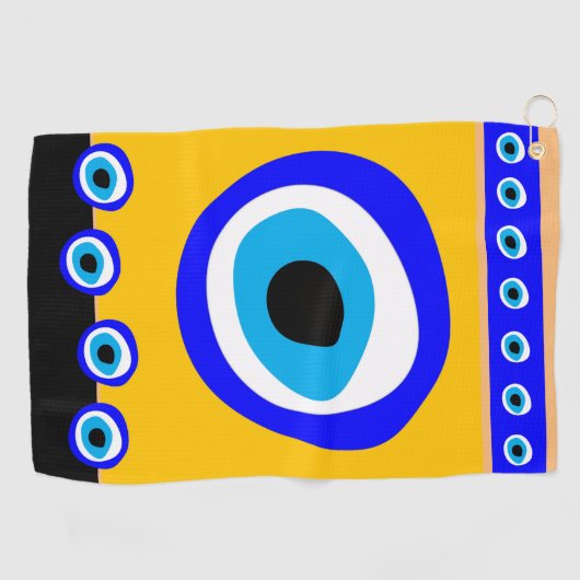 Evil Eye Talisman & Arabic Amulet/Turks, Grieks Golfhanddoek (Horizontaal)