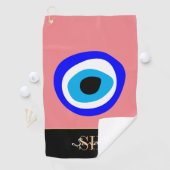 Evil Eye Talisman & Arabic Amulet/Turks, Grieks Golfhanddoek (Insitu)
