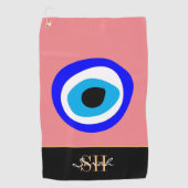 Evil Eye Talisman & Arabic Amulet/Turks, Grieks Golfhanddoek (Voorkant)