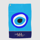 Evil Eye Talisman & Arabic Amulet/Turks, Grieks Golfhanddoek (Voorkant)