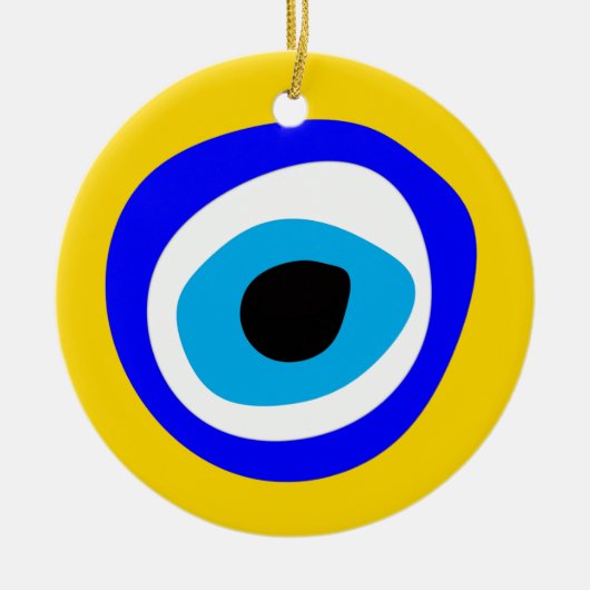 Evil Eye Talisman & Arabic Amulet/Turks, Grieks Keramisch Ornament (Voorkant)