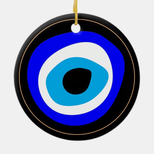 Evil Eye Talisman & Arabic Amulet/Turks, Grieks Keramisch Ornament (Achterkant)