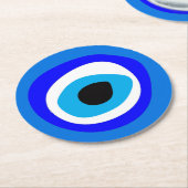 Evil Eye Talisman & Arabic Amulet/Turks, Grieks Ronde Kartonnen Onderzetter (Gebogen)