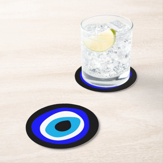 Evil Eye Talisman & Arabic Amulet/Turks, Grieks Ronde Kartonnen Onderzetter (Insitu)