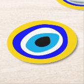 Evil Eye Talisman & Arabic Amulet/Turks, Grieks Ronde Kartonnen Onderzetter (Gebogen)