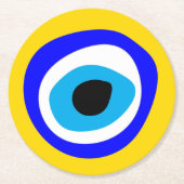 Evil Eye Talisman & Arabic Amulet/Turks, Grieks Ronde Kartonnen Onderzetter (Voorkant)