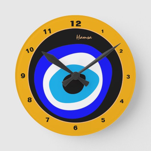 Evil Eye Talisman & Arabic Amulet/Turks, Grieks Ronde Klok (Voorkant)