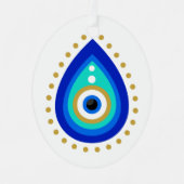 Evil Eye Tear Drop Nazar Protection Metalen Ornament (Voorkant)