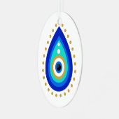 Evil Eye Tear Drop Nazar Protection Metalen Ornament (Voorkant links)