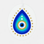 Evil Eye Tear Drop Nazar Protection Metalen Ornament (Achterkant)