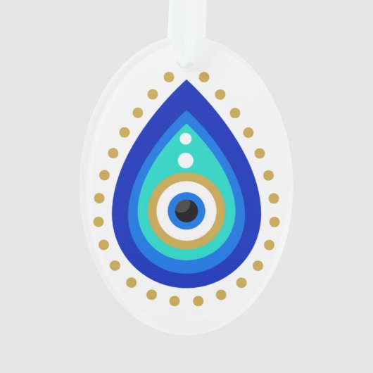 Evil Eye Tear Drop Nazar Protection Ornament (achterkant)