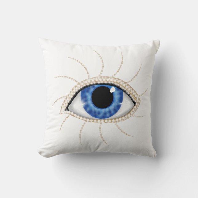 Evil eye white kussen (Voorkant)