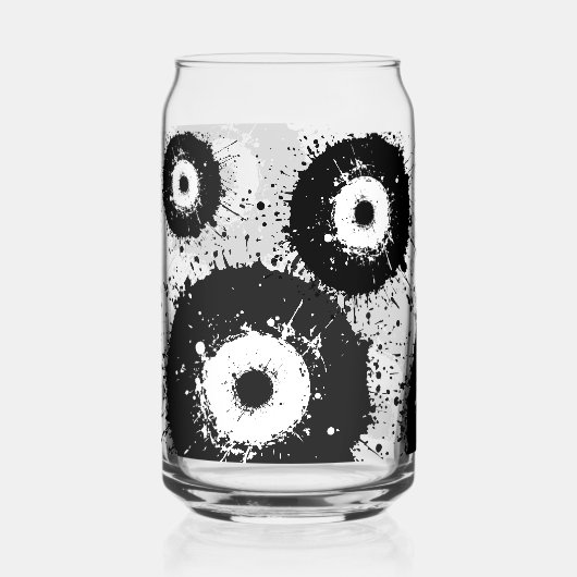 Evil Eye Zwart & Wit Drinkware Set Blikvorm Glas (Voorkant)