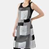 Evil eye Zwart, Wit en Grijs grafisch ontwerp Schort (Insitu)