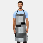 Evil eye Zwart, Wit en Grijs grafisch ontwerp Schort (Gedragen)