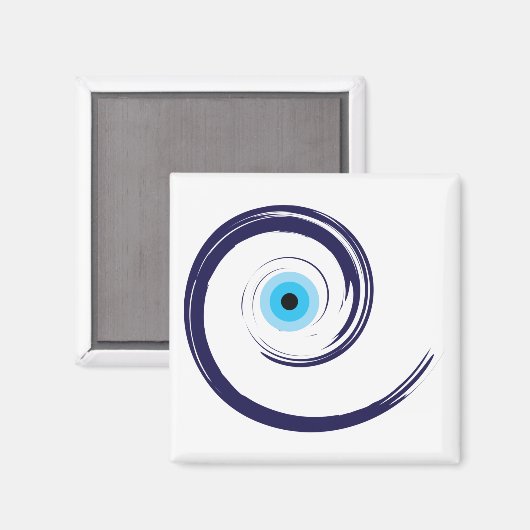 Evil EyeEvil Eye Artistic Blue Grieks Magneet (Voorkant / Achterkant)