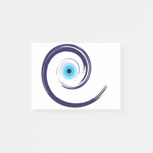 Evil EyeEvil Eye Artistic Blue Grieks Post-it® Notes (Voorkant)