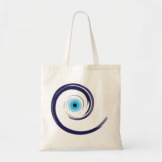 Evil EyeEvil Eye Artistic Blue Grieks Tote Bag (Voorkant)