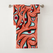 Evil Eyes Pattern - Abstracte rode ogen op Sinaasa Bad Handdoek (Insitu)