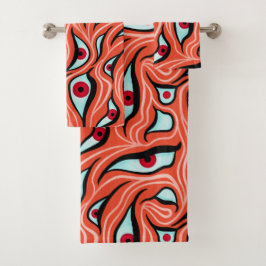 Evil Eyes Pattern - Abstracte rode ogen op Sinaasa Bad Handdoek