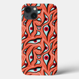 Evil Eyes Pattern - Abstracte rode ogen op Sinaasa Case-Mate iPhone Case
