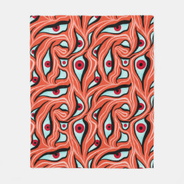 Evil Eyes Pattern - Abstracte rode ogen op Sinaasa Fleece Deken