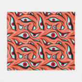 Evil Eyes Pattern - Abstracte rode ogen op Sinaasa Fleece Deken (Voorkant (Horizontaal))