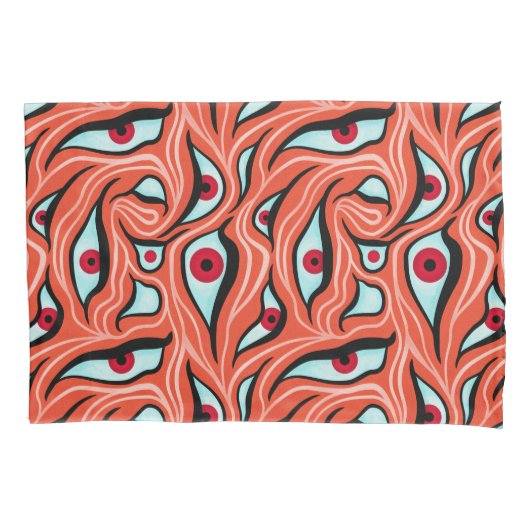 Evil Eyes Pattern - Abstracte rode ogen op Sinaasa Kussensloop (Voorkant)
