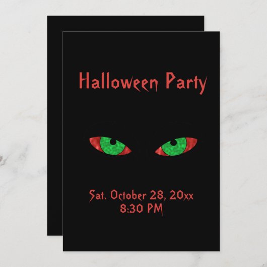 Evil Eyes Spider Web Halloween Party Uitnodigingen (Voorkant / Achterkant)