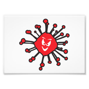 Evil Face Covic 19 Infection Silhouette Foto Afdruk