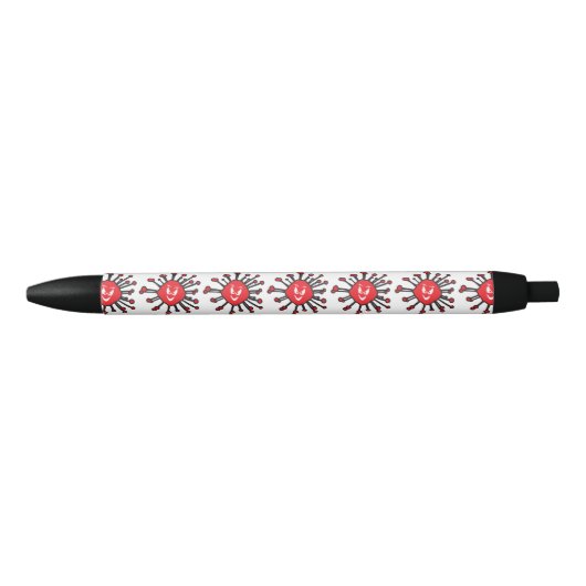 Evil Face Covic 19 Infection Silhouette Zwarte Inkt Pen (Voorkant)