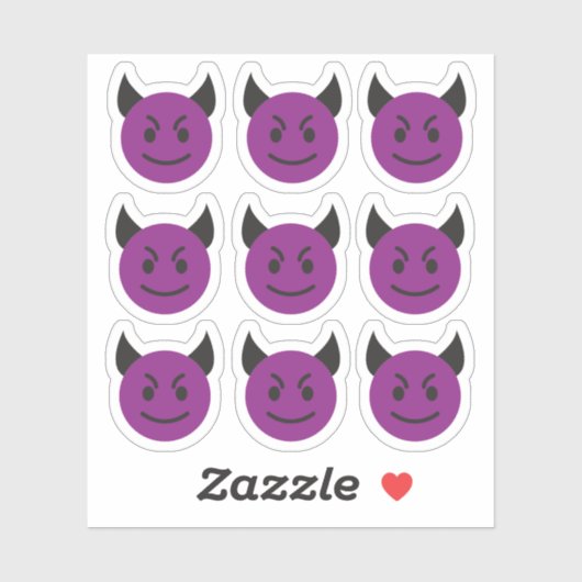 Evil Face Devil Emoticon Stickers (Vel)