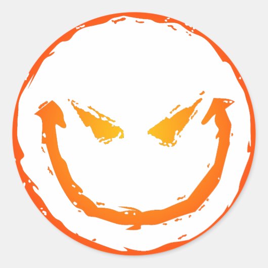 Evil Face Ronde Sticker (Voorkant)