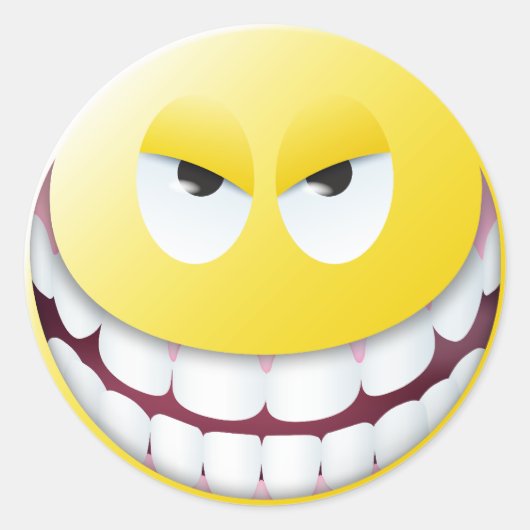 Evil Face Ronde Sticker (Voorkant)