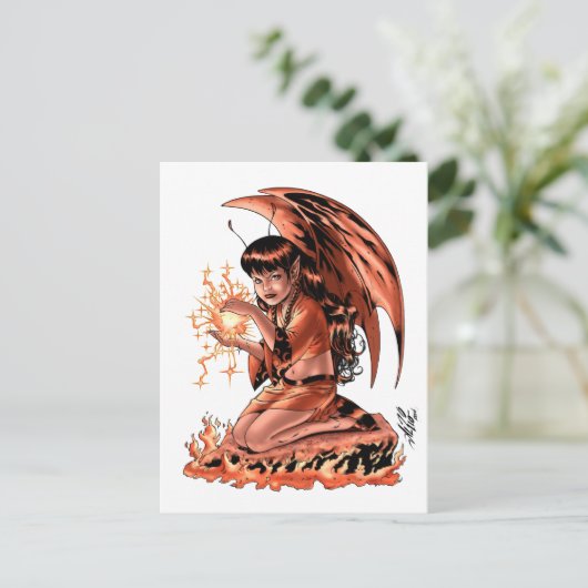 Evil Fairy doet Magic door Al Rio Briefkaart (Staand voorkant)