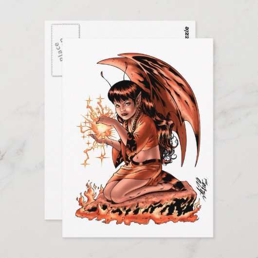 Evil Fairy doet Magic door Al Rio Briefkaart (Voorkant / Achterkant)