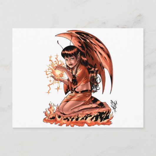 Evil Fairy doet Magic door Al Rio Briefkaart (Voorkant)