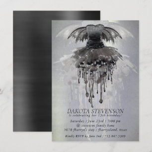 Evil Fairy Gown   Gothic Black Vampy Rock Sheen Kaart