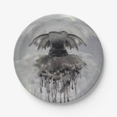 Evil Fairy Gown | Gothic Black Vampy Rock Sheen Papieren Bordje (Voorkant)