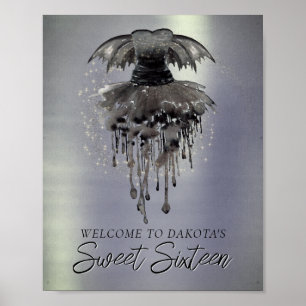 Evil Fairy Gown Gothic Black Vampy Rock Sheen Poster