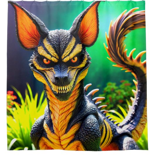 Evil Fantasy Creature Douchegordijn (Voorkant)