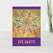 Evil Fiery Skeleton Halloween Feestdagen Kaart (Voorkant)