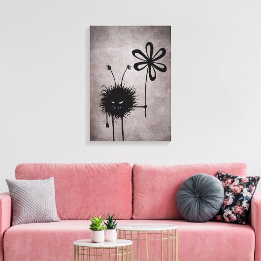 Evil Flower Bug Canvas Print (Insitu (Woonkamer))