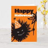 Evil Flower Bug Happy Halloween Kaart (Gele Bloem)