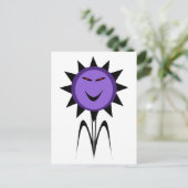 Evil Flower Kawaii Gothic Halloween Briefkaart (Staand voorkant)