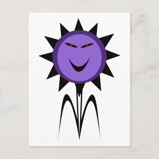Evil Flower Kawaii Gothic Halloween Briefkaart (Voorkant)