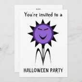 Evil Flower Kawaii Gothic Halloween Party Customiz Kaart (Voorkant / Achterkant)