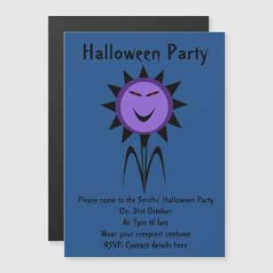 Evil Flower Kawaii Gothic Halloween Party nodigt u Magnetische Uitnodiging