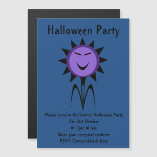 Evil Flower Kawaii Gothic Halloween Party nodigt u Magnetische Uitnodiging