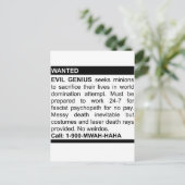 Evil Genius Ad Briefkaart (Staand voorkant)